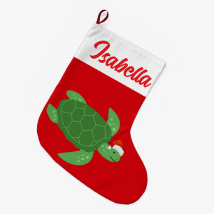 Grande Chaussette De Noël Red Joyeux poisson de Noël Santa hat Xmas