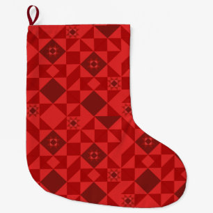 Grande Chaussette De Noël Red Nordic Star Noël brillant
