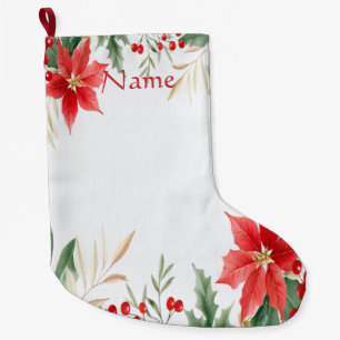 Grande Chaussette De Noël Red Poinsettia Noël Lieu de Noël