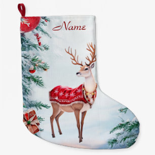 Grande Chaussette De Noël Reindeer Stocking Holiday