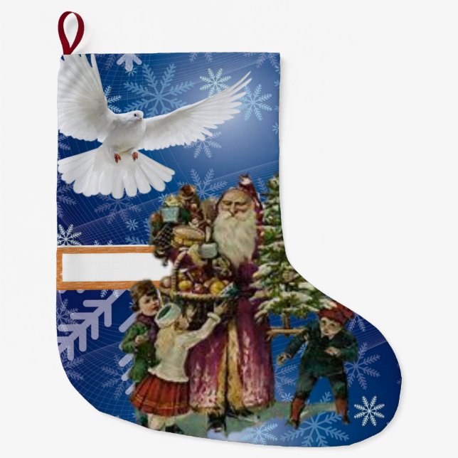 Grande Chaussette De Noël Réservation de Noël, Vintage (Devant)