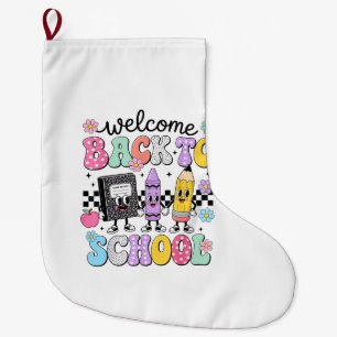 Grande Chaussette De Noël Retour à l'école Bienvenue à l'école Garçon Fille