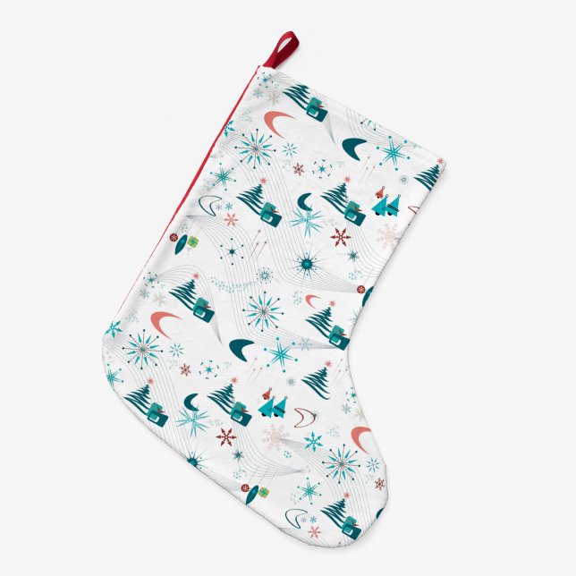 Grande Chaussette De Noël Retro Un Noël Go-Go (Devant (Accrochage))
