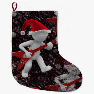Grande Chaussette De Noël rockstar père Noël noël bas