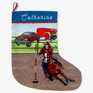 Grande Chaussette De Noël Rodéo Occidentale Cowgirl Pending