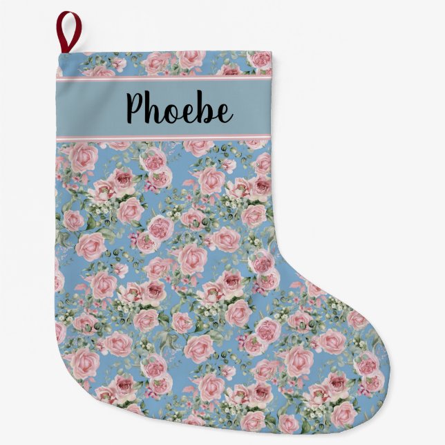 Grande Chaussette De Noël Rose Pink Peony (Devant)