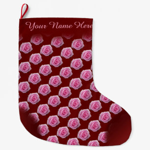 Grande Chaussette De Noël Rose Rose Stocking Rose Noël Stocking Custom
