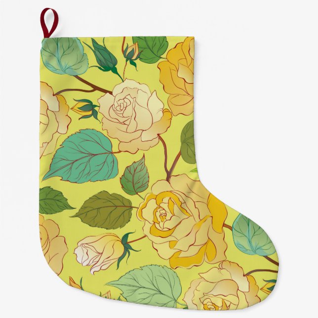 Grande Chaussette De Noël Roses 4 (Devant)