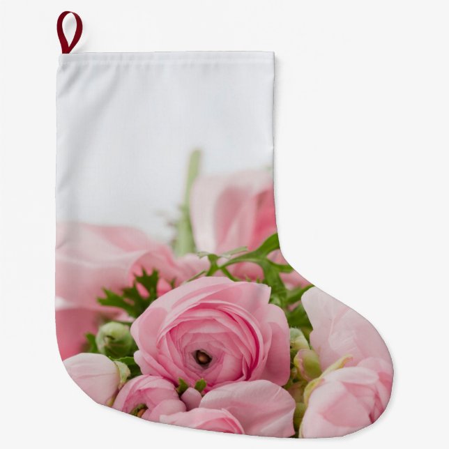 Grande Chaussette De Noël Roses Mariages roses (Devant)