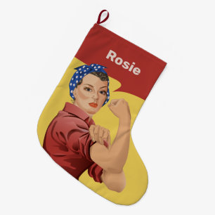 Grande Chaussette De Noël Rosie le Riveter Grande réserve de Noël