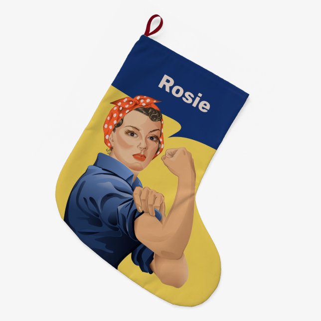 Grande Chaussette De Noël Rosie the Riveter (Devant (Accrochage))