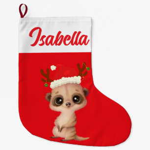 Grande Chaussette De Noël Rouge Joyeux Noël Kashmir zoo Père Noël chapeau Xm