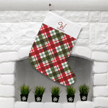 Grande Chaussette De Noël Royal Stewart Tartan Plaid<br><div class="desc">Royal Stewart Tartan Plaid stocking est le parfait décor festif de vacances et cadeau. Personnalisez avec votre nom et votre initiale.</div>