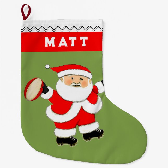 Grande Chaussette De Noël Rugby (Devant)