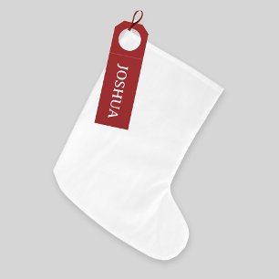 Grande Chaussette De Noël Rustique rouge et blanc invité Noël Stocking