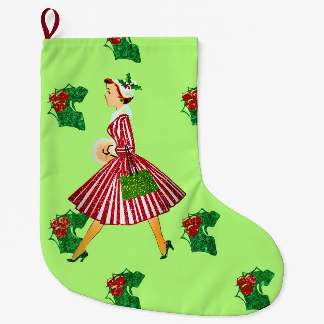Grande Chaussette De Noël sainte dame de noël (Devant)