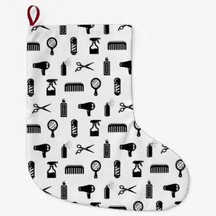 Grande Chaussette De Noël Salon et coiffeur Motif sur mesure BG COULEUR