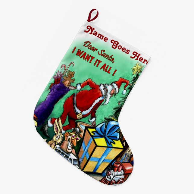 Grande Chaussette De Noël Santa Claus (Devant (Accrochage))