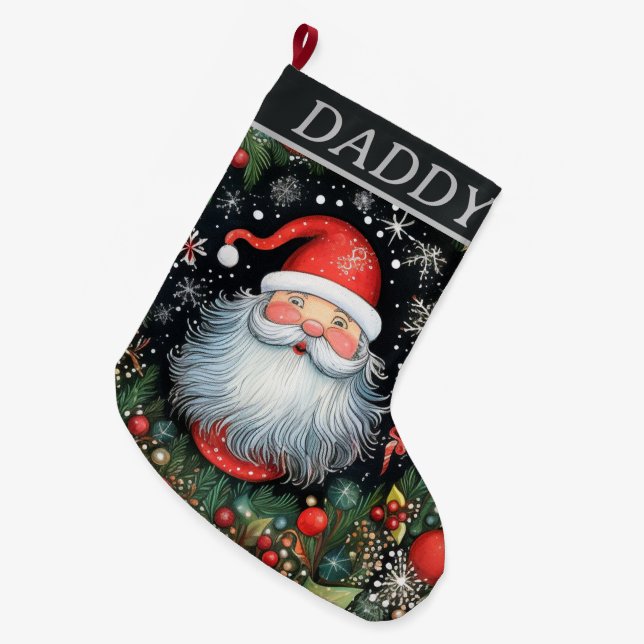 Grande Chaussette De Noël Santa Claus (Devant (Accrochage))