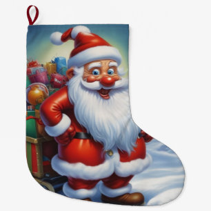 Grande Chaussette De Noël Santa Clause Joyeux Noël Bonne année