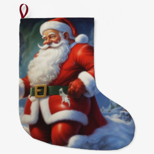 Grande Chaussette De Noël Santa Clause Joyeux Noël Bonne année