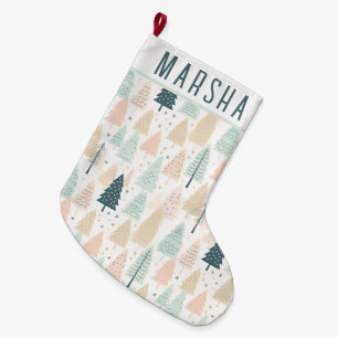 Grande Chaussette De Noël Sapins de Noël