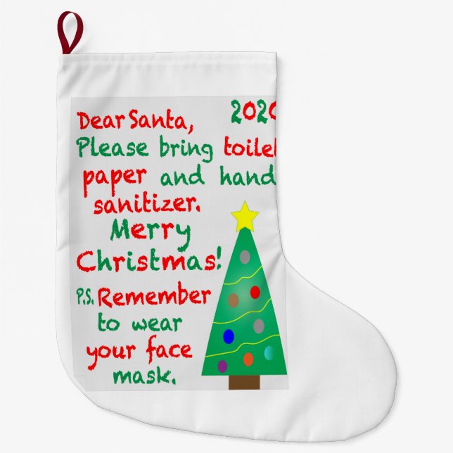 Grande Chaussette De Noël Se souvenir de 2020 (Devant)