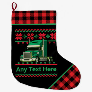 Grande Chaussette De Noël Semi-chauffeur de camionneur personnalisé Noël l