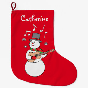 Grande Chaussette De Noël Sérénade de Noël du bonhomme de neige