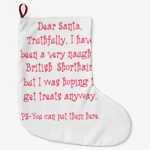 Grande Chaussette De Noël Shorthair britannique vilain