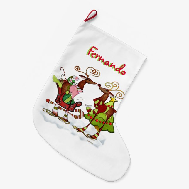 Grande Chaussette De Noël Silly Whimsey Mooks PERSONNALISÉ (Devant (Accrochage))