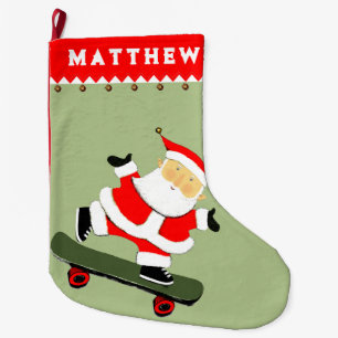 Grande Chaussette De Noël Skateboard cadeau de vacances