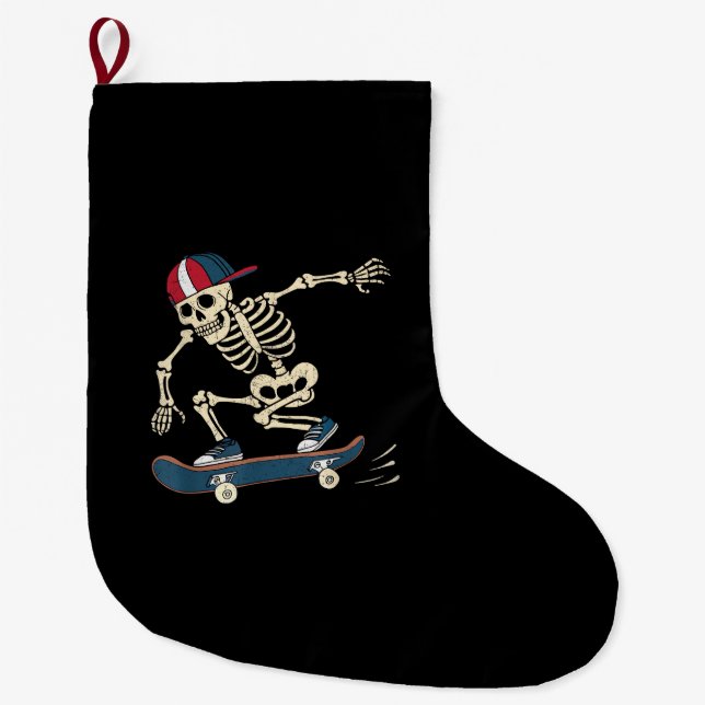 Grande Chaussette De Noël Skateboard Skeleton Halloween Skateboard Skateboar (Devant)