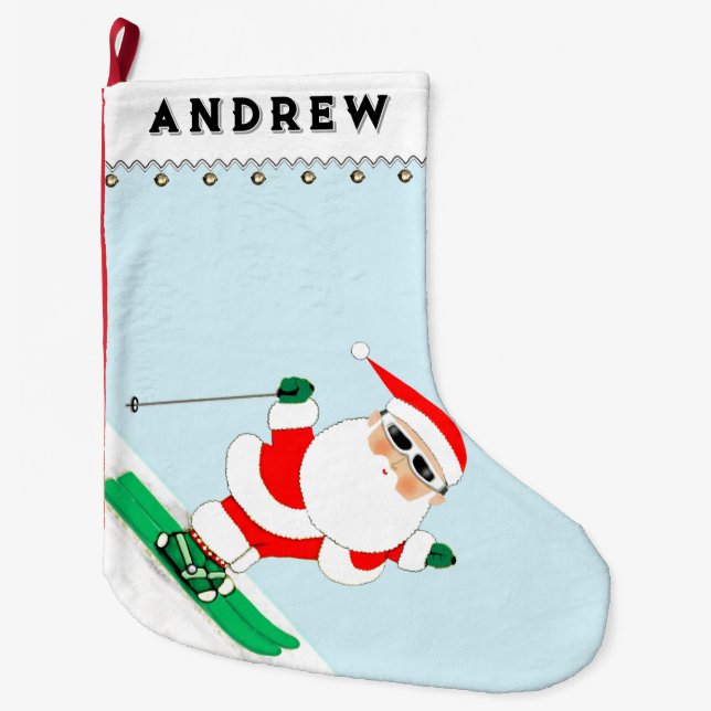 Grande Chaussette De Noël Ski Ski Ski (Devant)