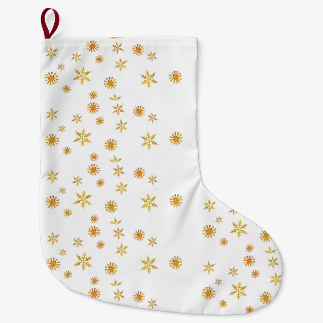 Grande Chaussette De Noël Snowflakes Custom Christmas Stocking (Devant)