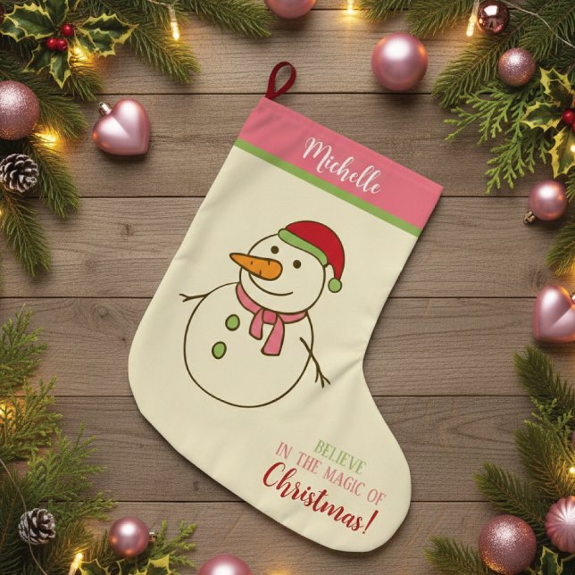 Grande Chaussette De Noël Snowman Magic of Christmas Stocking (Créateur téléchargé)