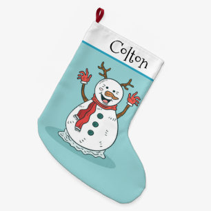 Grande Chaussette De Noël Snowman mignon
