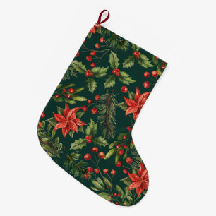 Grande Chaussette De Noël Société de vacances heureuses Employés Botanique
