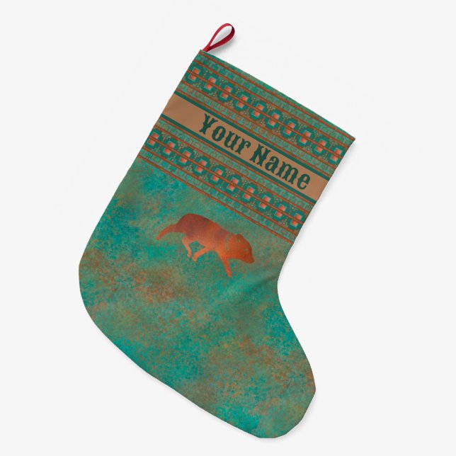 Grande Chaussette De Noël Southwest mignon Javelina Kid Personnalisé (Devant (Accrochage))