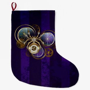 Grande Chaussette De Noël Spider Steampunk sur Arrière - plan pourpre