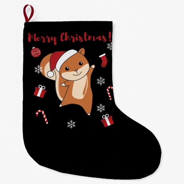 Grande Chaussette De Noël Squirl Winter Animals (Devant)