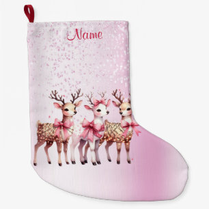 Grande Chaussette De Noël Stationnement de Noël des cerfs