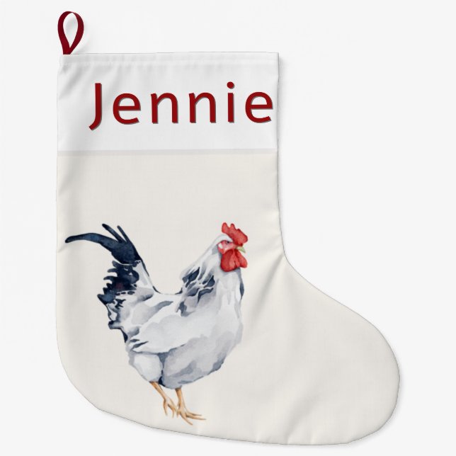 Grande Chaussette De Noël Stationnement de Noël du coq (Devant)
