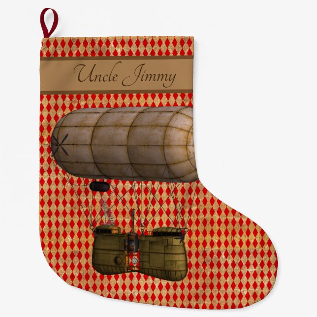 Grande Chaussette De Noël Steampunk Dirigible (Devant)