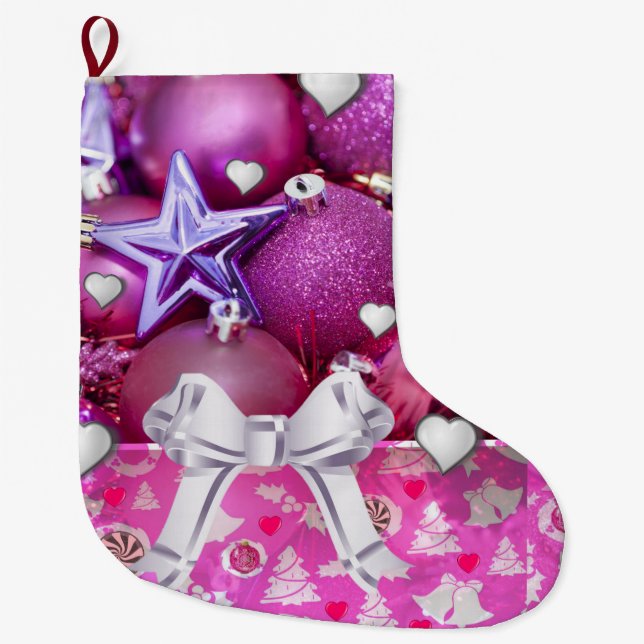 Grande Chaussette De Noël Stockage de Noël (Devant)