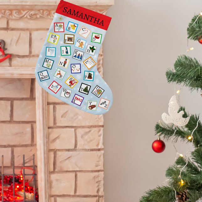 Grande Chaussette De Noël Stockage de Noël ABC (Créateur téléchargé)