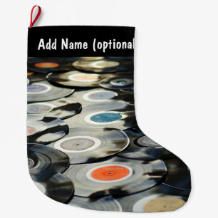 Grande Chaussette De Noël Stockage de Noël des disques de vinyle