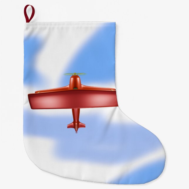 Grande Chaussette De Noël Stockage de Noël en aviation (Devant)