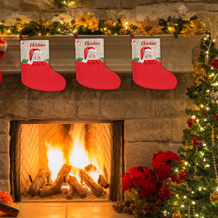 Grande Chaussette De Noël Stockage de Noël Père Noël personnalisé avec perso