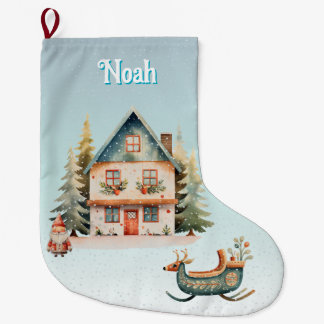 Grande Chaussette De Noël stockage de Noël personnalisé mignon